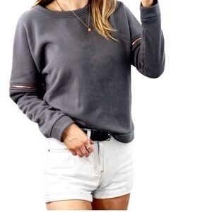 Lime & Vine Gray Sweatshirt with Rose Gold Zippers Size Medium